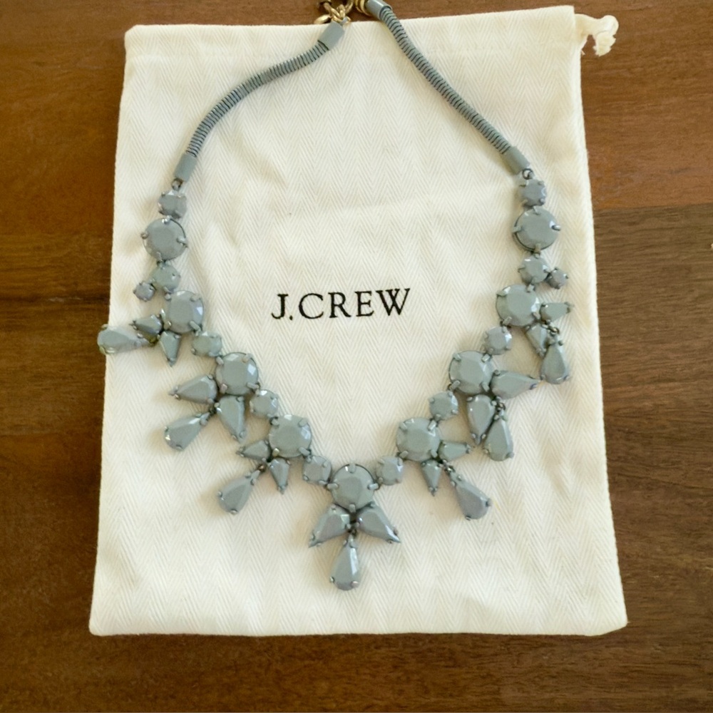 J Crew Glossy Grey Costume Necklace